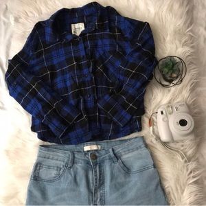• F21 Flannel Crop Top •